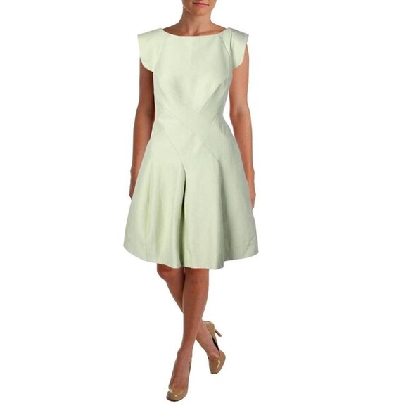 Halston HERITAGE Women's Silk Faille Cap-Sleeve Structured Cocktail Dress size 4 - Picture 1 of 6